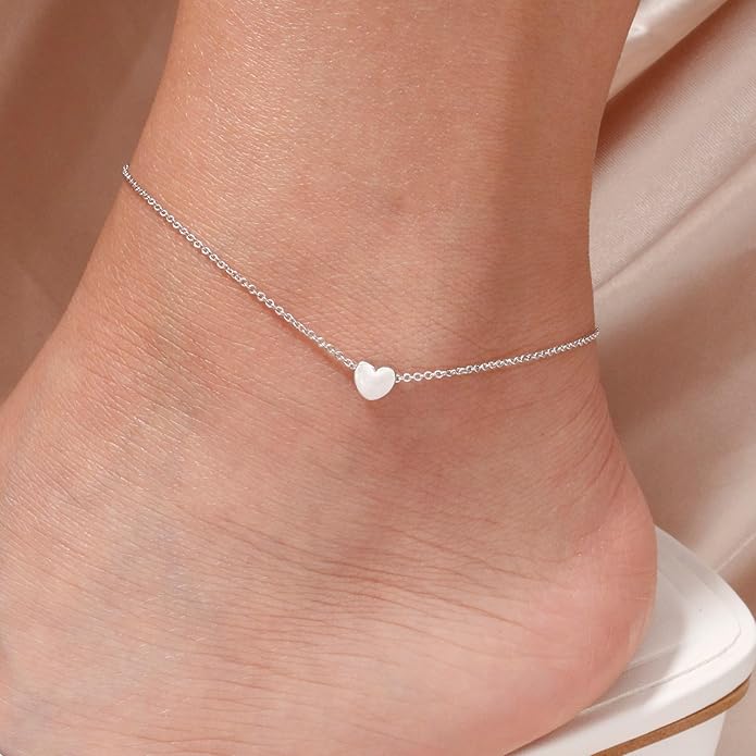 Starain 12Pcs Summer Beach Anklets for Women Waterproof Gold Silver Chain Ankle Bracelets Cute Women's Foot Anklet Set 7.9-10.5 inch Adjustable