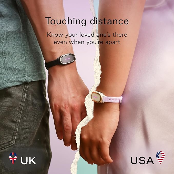 BOND TOUCH 4 Long-Distance Relationship Smart Bracelet for Couples to Feel Connected (1 Unit) Long Battery Life, Bluetooth Connection, Haptic Vibration, Compatible with iOS and Android (Off-White)