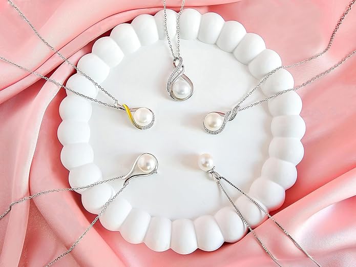 Gifts For Wife Wedding Anniversary - mothers day gifts for wife - AAA+ Real Pearl Necklaces For Women (18k Gold Platting 925 Sterling Silver) mothers necklace ideas Birthday Freshwater Pearl Necklace