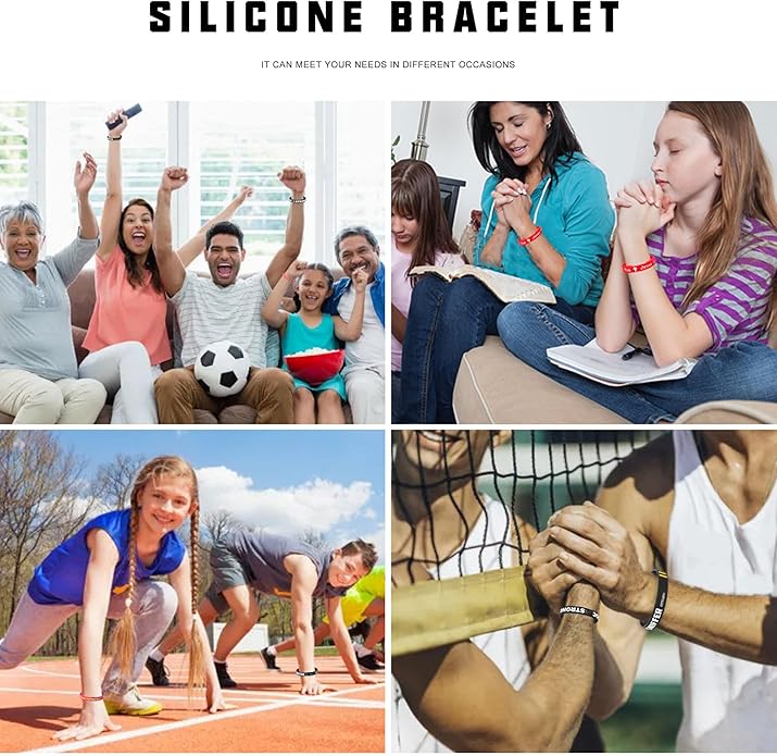 Custom Rubber Bracelets with Text Logo Clipart Customizable Bracelet Personalized 1/2 Inch Silicone Wristbands for Awareness, Events, Support, Promotions