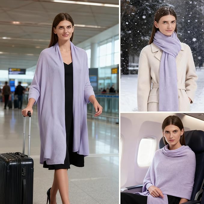 Erdenech Luxury Cashmere Wool Blend Wrap for Women, All-Season Travel Wrap Shawl, Extra Large Blanket Shawl Scarf Pashmina