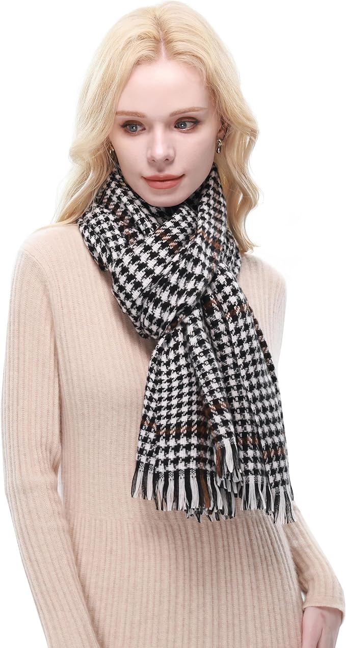 RIIQIICHY Plaid Scarf for Women Fall Winter Pashmina Scarves Wraps for Cold Weather Warm Large