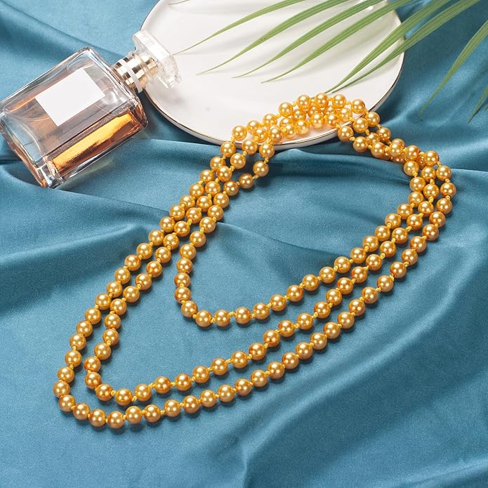 59" Long Pearl Necklaces for Women, Vintage Elegant Long Pearls Necklace for Wedding Party 1920s Gatsby Costume Jewelry
