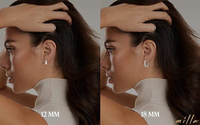 MILLA 14k Gold Huggie Earrings or Sterling Silver Huggie Earrings for Women Multipack & Individuals - Ear Huggers Earrings for Women Trendy Y2K Earrings, Preppy Earrings - Lightweight & Hypoallergenic