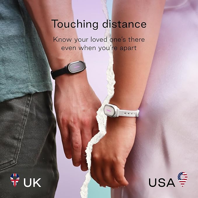 BOND TOUCH 4 Long-Distance Relationship Smart Bracelet for Couples to Feel Connected (1 Unit) Long Battery Life, Bluetooth Connection, Haptic Vibration, Compatible with iOS and Android (White)