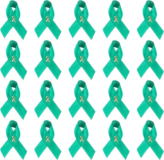 1/2/5/10/25/50/100pcs Satin Awareness Ribbon Pins (Pick your color), for Cancer & Disease Awareness, Bulk Quantities for Fundraising, Events, Gift Giving