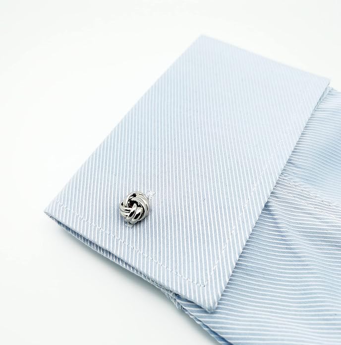 Jonwo Knot Cufflinks in Gift Box Cuff Links for Men Lady Daily Wear Business Wedding Party Tuxedo Shirt Birthday Gift