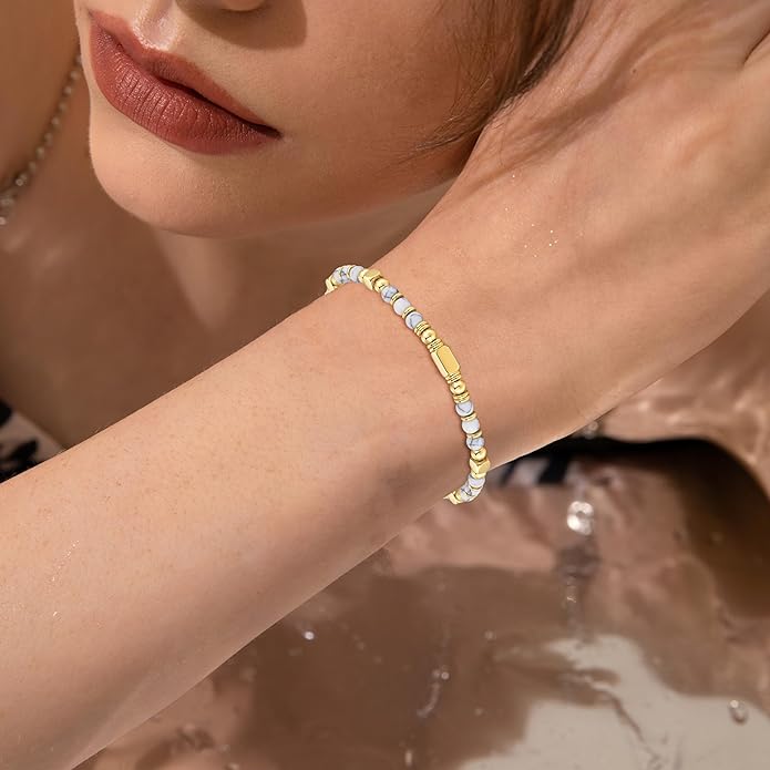 Beaded Bracelets for Women - Silver and Gold Boho Bracelets, Trendy Jewelry Gifts for Lover, Mom, Friends
