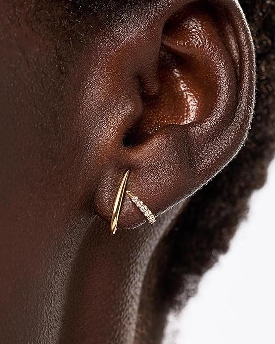 Gold Earrings for Women Trendy 14K Gold Plated Stud Earrings Dainty Minimalis Hypoallergenic CZ Earrings Jewelry Gifts for Her