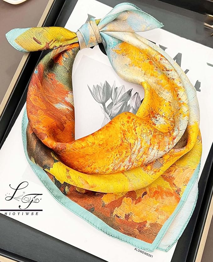Hioyiwse Satin Bandanas Head Scarf For Women Hair Scarves Accessories Lightweight Fashion Wrap Neck Silk Sleeping Headscarf