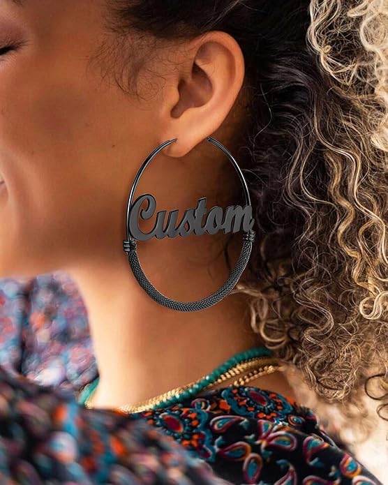 PROSTEEL 30/40/60/80/100mm Chunky Hoop Earrings For Women Gold Plated/Black Stainless Steel Hoops Earrings Statement Jewelry