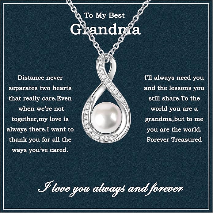 MGOOL Great Grandma Gifts 925 Sterling Silver Pearl Pendant Necklace For Grandma Jewelry Birthday Christmas Mother’s Day Gifts For Nana