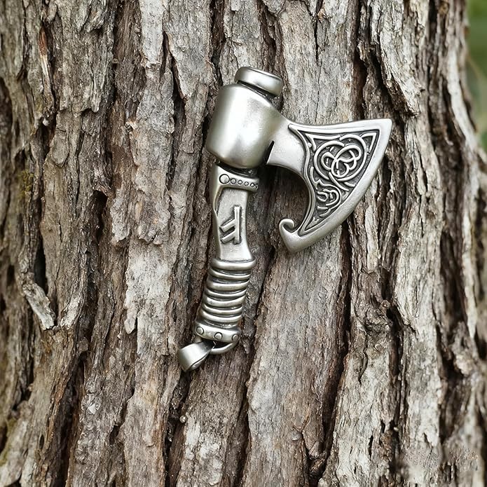 S925 Sterling Silver Viking Pendant, Norse Mythology Inspired Men's Jewelry, Perfect for Necklaces, Gift for Father's Day, Christmas, Birthday