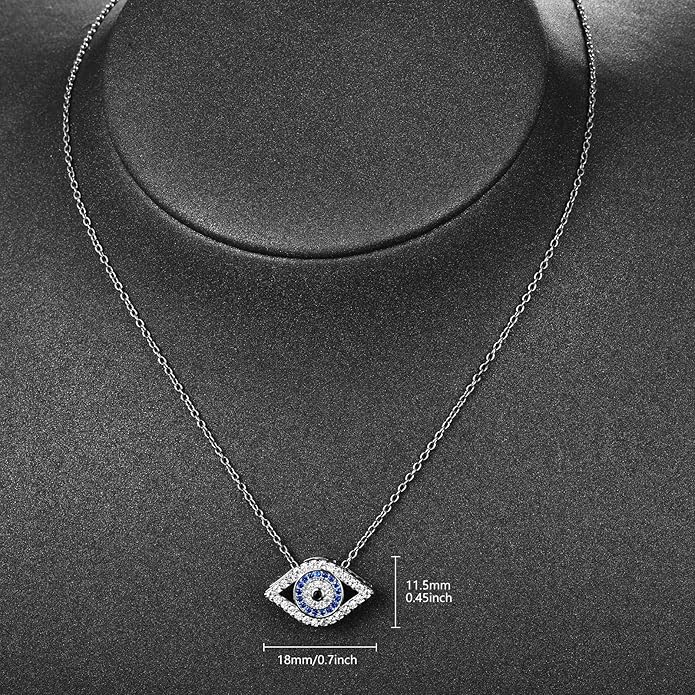 AENEAS Evil Eye Necklace for Women 925 Sterling Silver Necklace Ojo Turco Trendy Jewelry Gifts for Women Wife