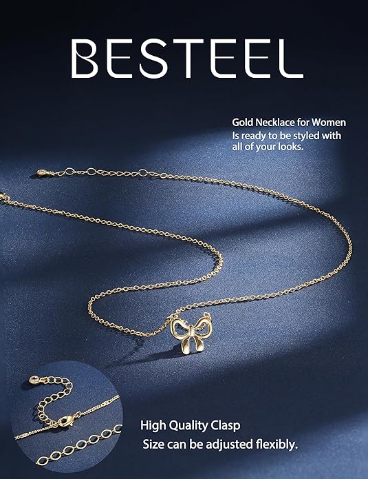 Besteel 3Pcs Dainty Layered Necklaces for Women - Paperclip Choker Necklace Stacks Set Trendy Simple Layering Chain Pendant Jewelry Non Tarnish Gifts