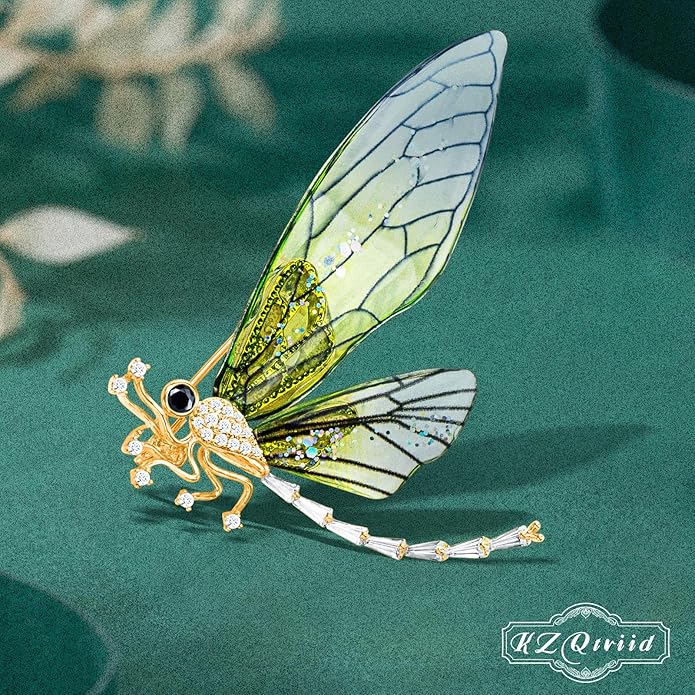 Brooches For Women ，Cubic Zirconia Dragonfly Brooch Pins For Women ，Dragonfly Broach ，Cubic Zirconia Broach