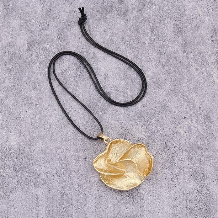 Long Boho Necklaces for Women Vintage Leather Wooden Pendant Y Choker Ethnic Style Gold Circle Hippie Sweater Necklace
