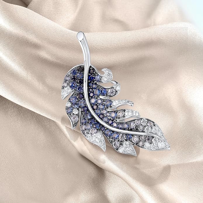 Santuzza 925 Sterling Silver Gemstone Pin Brooch for Women