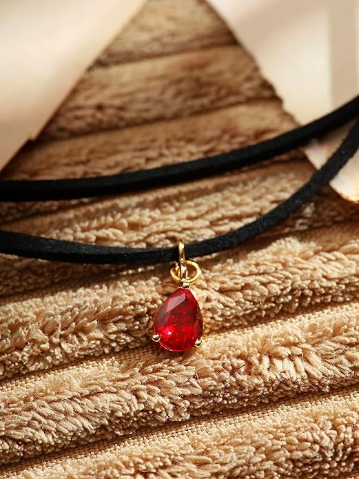 Sacina Layered Black Choker Necklace, Glass Teardrop Chocker, Black Necklace, Gothic Goth Boho Choker, Christmas Jewelry Gift For Women
