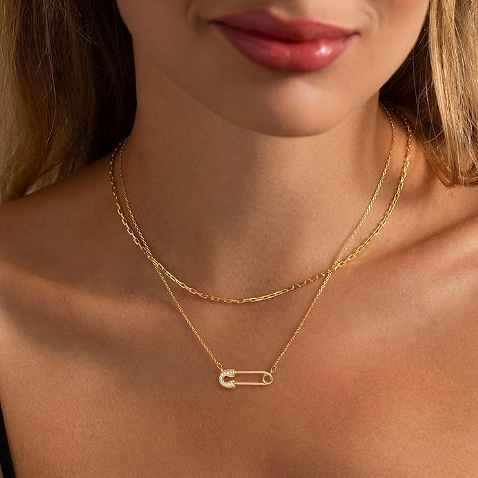 Gold Necklace for Women-14k Gold Plated Infinity Necklace Star Of David Necklace Evil Eye Cross Pendants Heart Dainty Gold Necklace For Women
