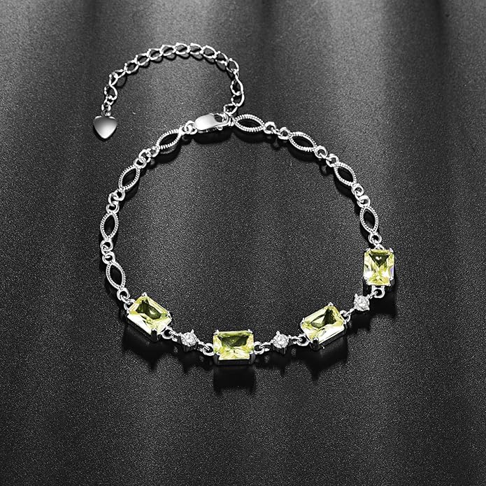 PRAYMOS Birthstone Bracelets for Women Mom Mother's Grandma Sterling Silver Women's Bracelets Birthstone Jewelry Gifts