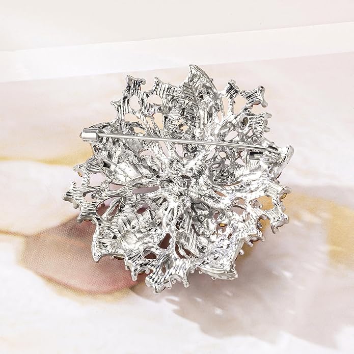 HAISWET Womens Flower-shape Statement Brooch Pin Crystal Brooch for Women