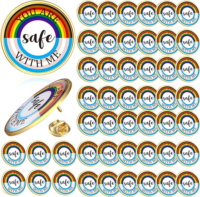 Junkin You Are Safe with Me Enamel Pins Rainbow Lapel Pride Pins Lgbtq Supports Badge Pride Accessories Cute Brooch