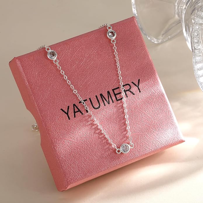 Cubic Zirconia Necklace, Dainty 14k Gold Plated Diamond Necklaces For Women Choker Necklace Simple Gold Plated CZ Jewelry Necklaces for Women Trendy Gifts