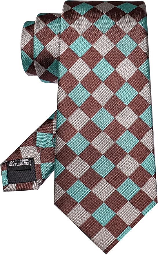 JEMYGINS Mens Tie and Lapel Pin Necktie Pocket Square Cufflinks and Tie Clip Sets for Business Casual 5PCS