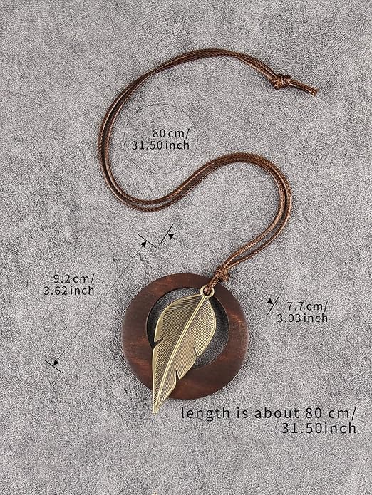 Boho Necklaces for Women Chunky Circle Necklace Layered Boho Circle Leather Choker Necklace Long Vintage Necklaces Bohemian Jewlery Gifts