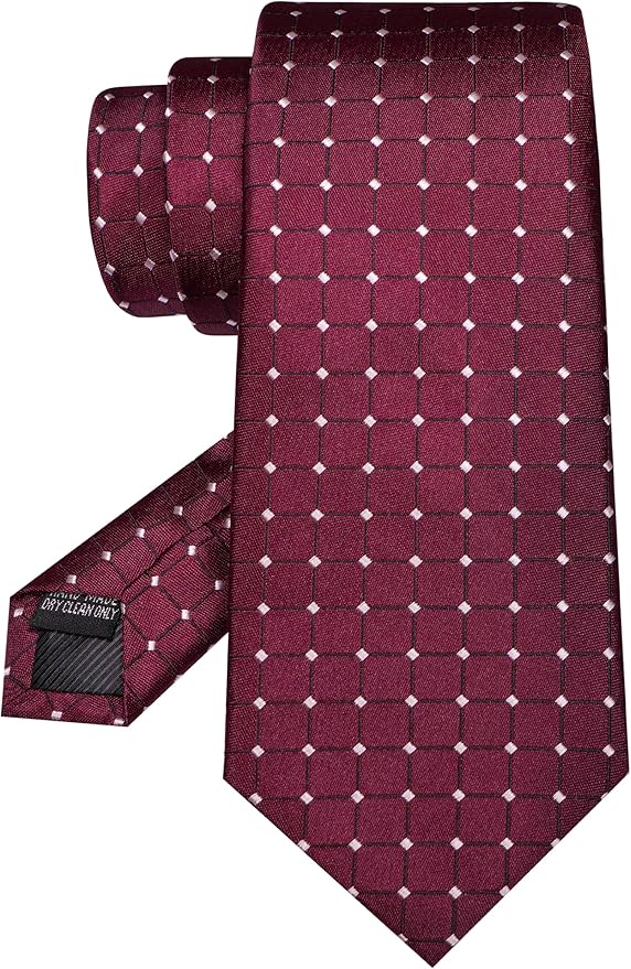 JEMYGINS Mens Tie and Lapel Pin Necktie Pocket Square Cufflinks and Tie Clip Sets for Business Casual 5PCS