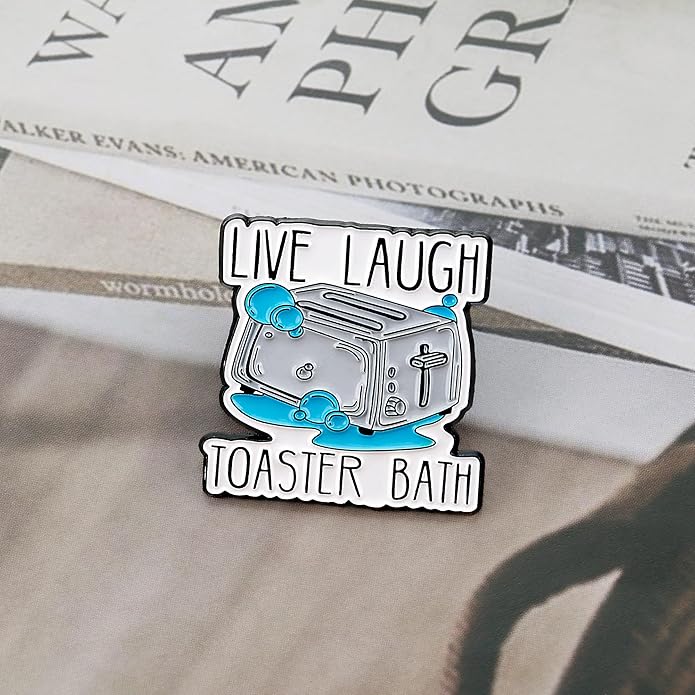DAYANEY Enamel Pins for Backpacks, Happy Birthday Pin for Girls Boys Women men, Ello Worm Anime Pins, Its My Birthday Pin Brooch Button, Live Laugh Toaster Bath Vintage Badge for Women