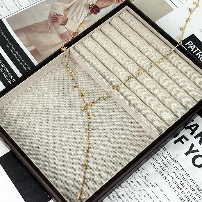 Irregular Y2k Long Y-shaped Necklace with Zircon Inlaid Sparkling Brick Tassel Pendant Double-Layer Chain High-end Fashion Accessory Women's