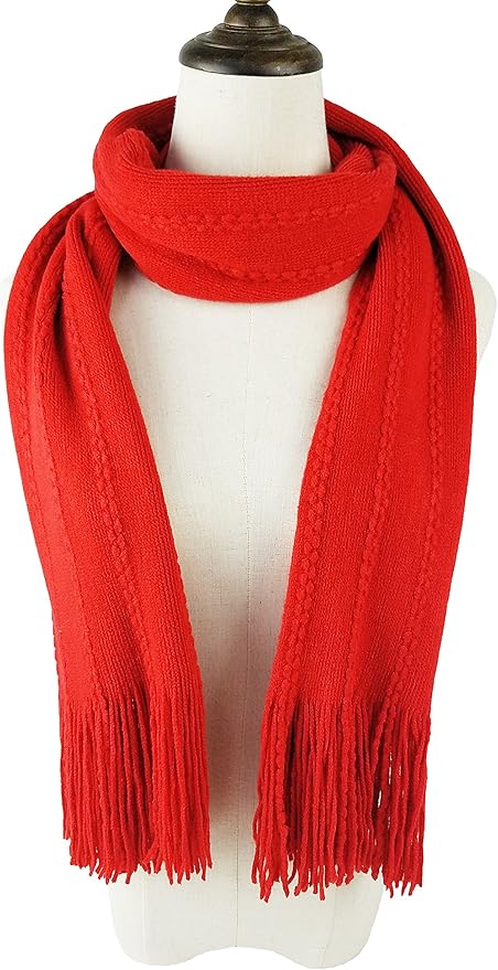 BRUCERIVER Women's Ultra Soft Knit Scarf & Glove Set Touchscreen Function Cable Design