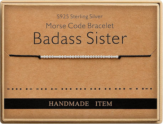 Monily Inspirational Gifts for Women Morse Code Bracelets for Women Funny Bracelet for Friend Funny Gift for Women Sterling Silver Bracelet for Women