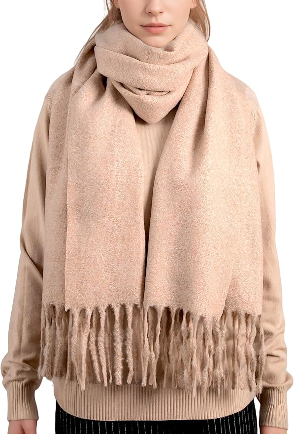 Achillea Warm Cashmere-Feel Winter Scarf – Thick Pashmina Shawl Wrap for Cold Weather