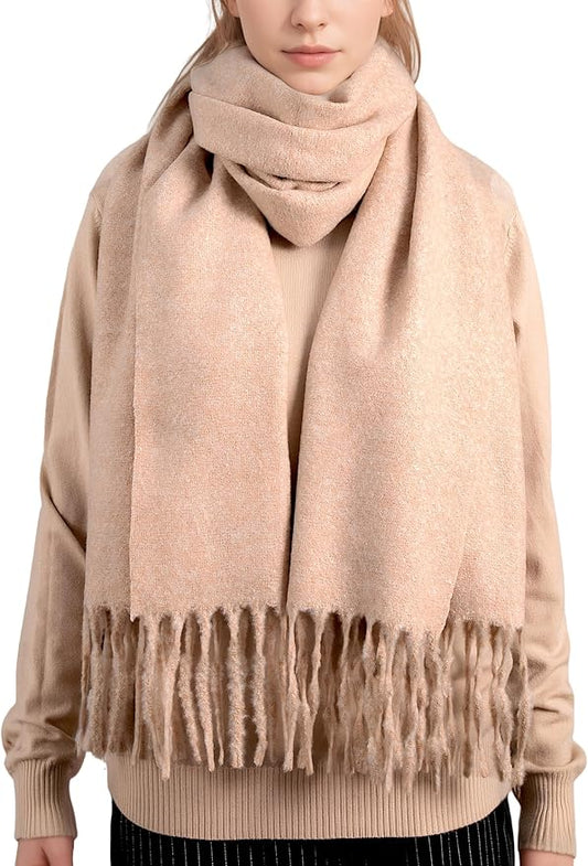 Achillea Warm Cashmere-Feel Winter Scarf – Thick Pashmina Shawl Wrap for Cold Weather