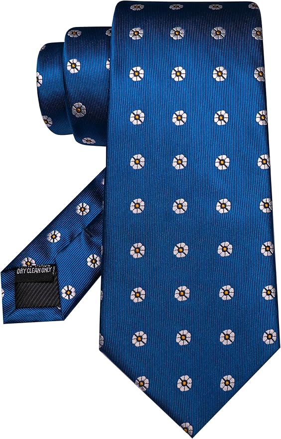 JEMYGINS Mens Tie and Lapel Pin Necktie Pocket Square Cufflinks and Tie Clip Sets for Business Casual 5PCS