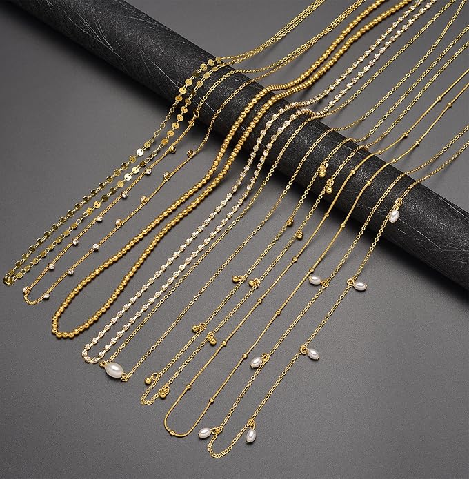 Tornito 8Pcs Waist Belly Chain CZ Heart Pearl Snake Bead Sequin Paperclip Belly Chain Summer Beach Sexy Body Chains Jewelry Accessories for Women Adjustable