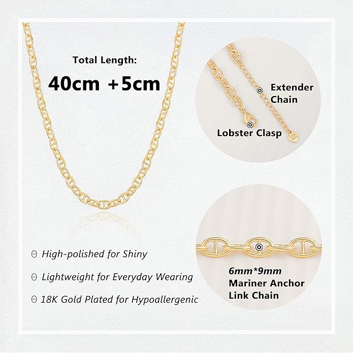 Aobei Pearl 18K Gold Plated Paperclip Chain Choker Satellite Chain Freshwater Cultured Biwa Pearl Pendant Necklace Dainty Jewelry for Women