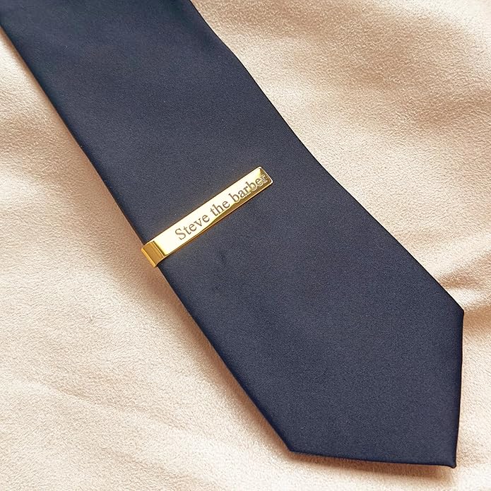 Custom Cuff Links & Personalized Tie Clip Gift Set for Men • Engraved Monogram, Date, Handwriting, Crest, Logo • Father's Day Gift for Dad • Gold, Silver, Black