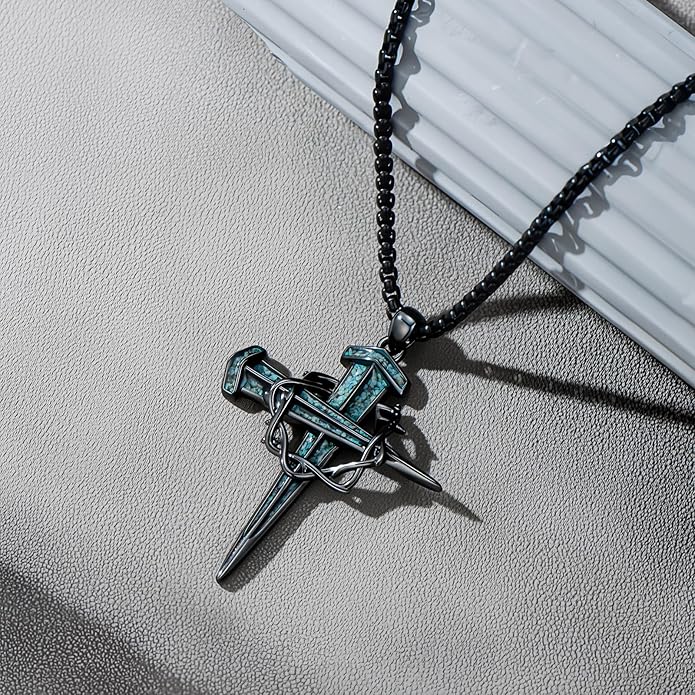 Cross Necklace for Men 925 Sterling Silver Celtic Cross Pendant Christian Jewelry Religious Christmas Gifts for Women