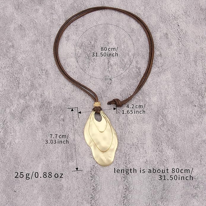 Boho Necklaces for Women Chunky Circle Necklace Layered Boho Circle Leather Choker Necklace Long Vintage Necklaces Bohemian Jewlery Gifts
