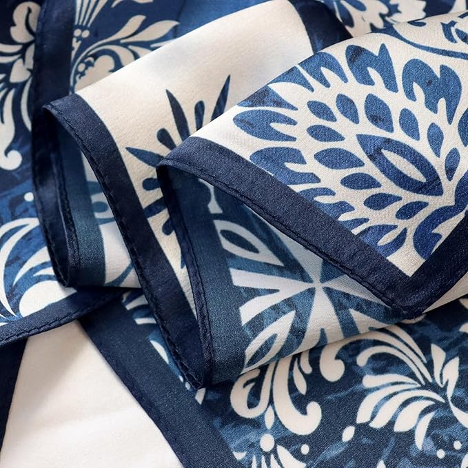 ANDANTINO 100% Mulberry Silk Square Scarf for Hair-25.6" X25.6'' Women Men Natural Silk Neckerchief Digital Printed Headscarf