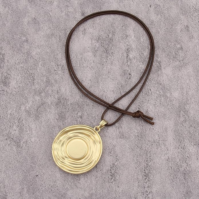 Boho Necklaces for Women Chunky Circle Necklace Layered Boho Circle Leather Choker Necklace Long Vintage Necklaces Bohemian Jewlery Gifts