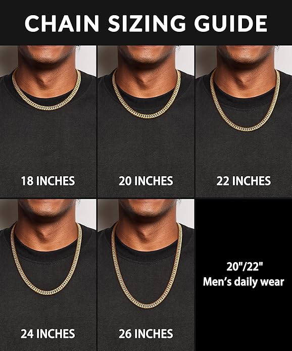 Joymoly 5MM/7MM/9MM Cuban Link Chain for Men Boys with Push-Lock Clasp, Thick 18K Gold Plated Stainless Steel Chains for Men, Cool Mens Necklace Chain 18/20/22/24/26 Inch