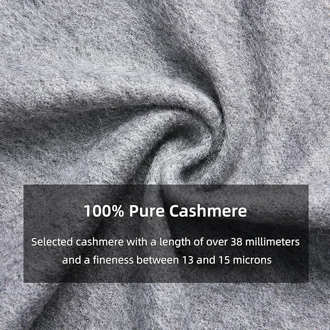 HOTDAY Cashmere Scarf - Winter Warmer With Double-sided Solid Color, Water Wave Pattern