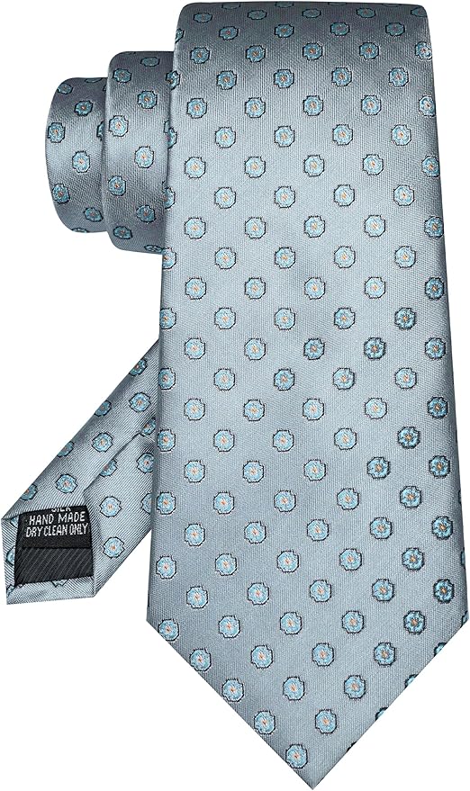 JEMYGINS Mens Tie and Lapel Pin Necktie Pocket Square Cufflinks and Tie Clip Sets for Business Casual 5PCS