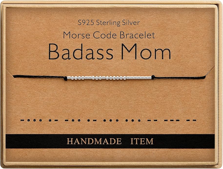 Monily Inspirational Gifts for Women Morse Code Bracelets for Women Funny Bracelet for Friend Funny Gift for Women Sterling Silver Bracelet for Women