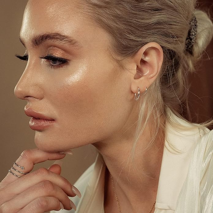 Spiral Hoop Twist Double Earrings - 14K Helix Spiral Earrings, Double Piercing Earrings, Faux Double Hoop Earrings, Tiny Twist Earrings for Women